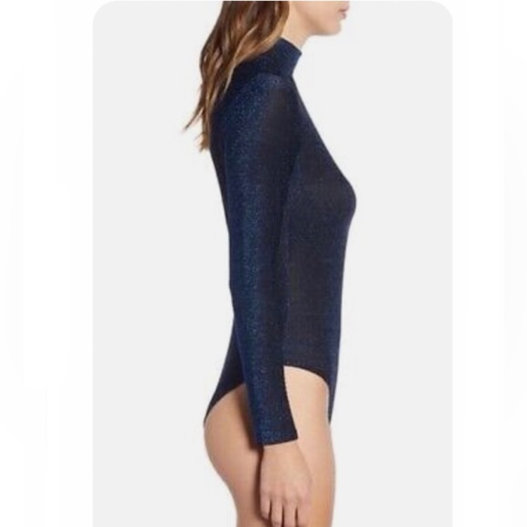 NWT BLANKNYC Denim Star Woman Shimmer Mock Neck Bodysuit - Picture 5 of 12